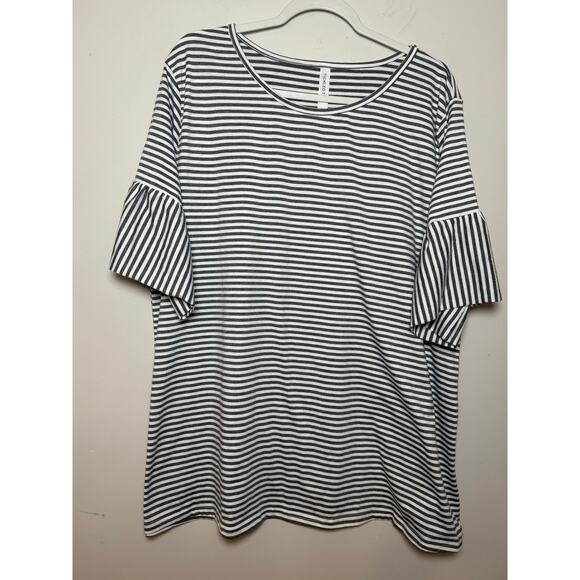 Tickled Teal Striped Flare Sleeve Tunic Size 2X - Picture 1 of 8